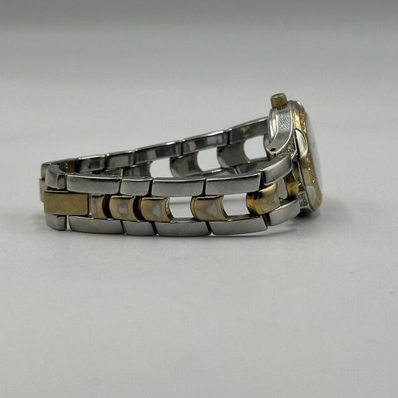 3/$30 Relic Watch Women Silver/ Gold Crystal Bezel Date Window MOP Dial 6.5" - Picture 12 of 16